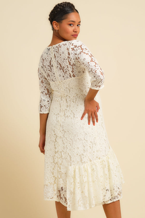 Rochie elegantă din dantelă pentru gravide – ecru