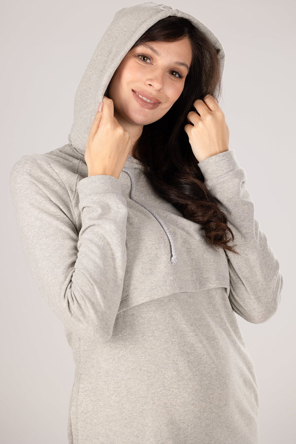 Rochie lungă tricotată pentru gravide și alăptare