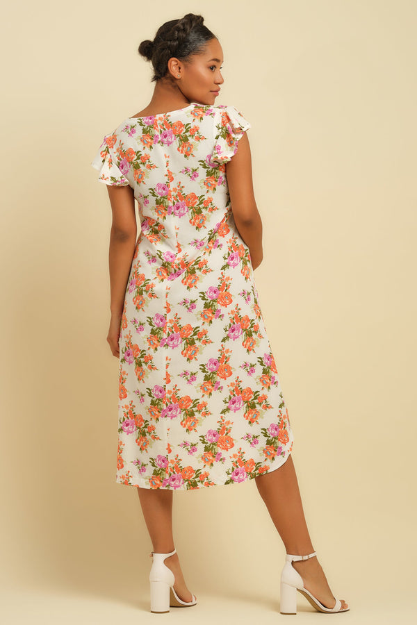 Rochie asimetrică cu imprimeu pentru gravide și alăptare