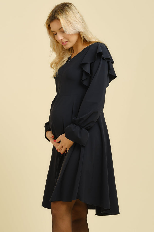 Rochie vaporoasă gravide și alăptare cu mâneca lungă