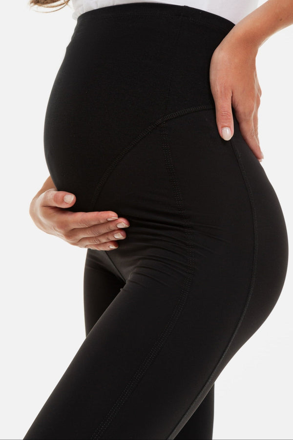 Colanți de culoare neagră pentru gravide cu bumbac organic