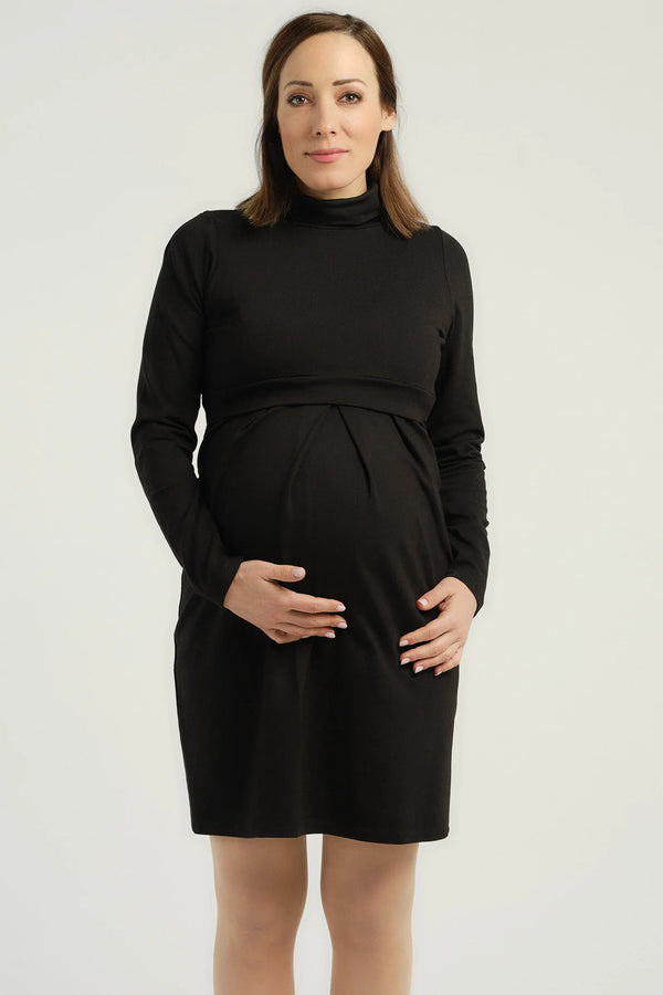 Rochie pentru gravide și alăptare cu guler polo