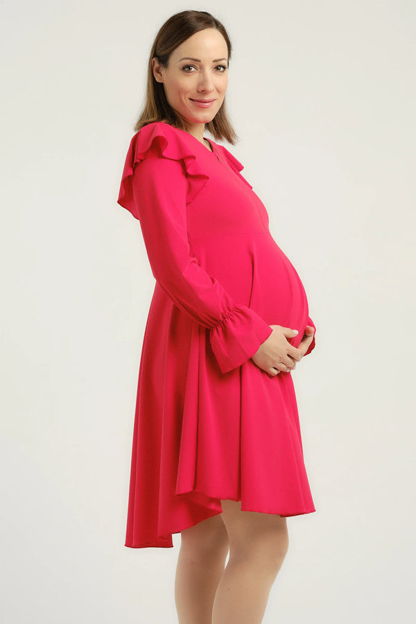 Rochie vaporoasă gravide și alăptare cu mâneca lungă