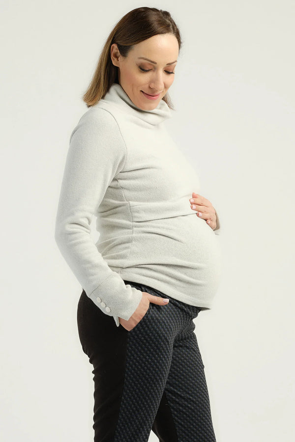 Pulover pentru gravide și alăptare cu guler