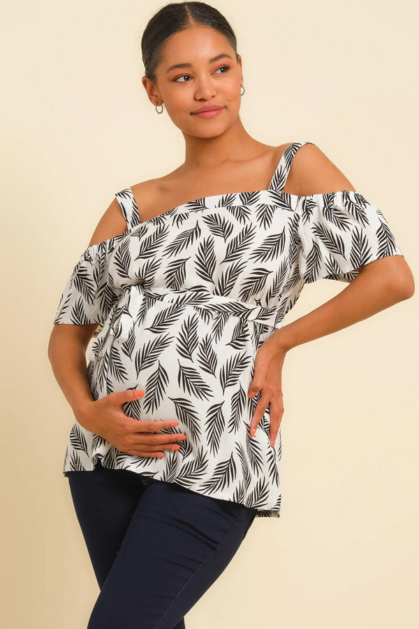 Bluză de sarcină cu umerii dezgoliți