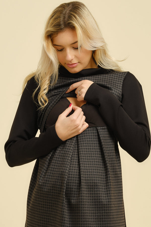 Rochie pentru gravide și alăptare cu guler polo