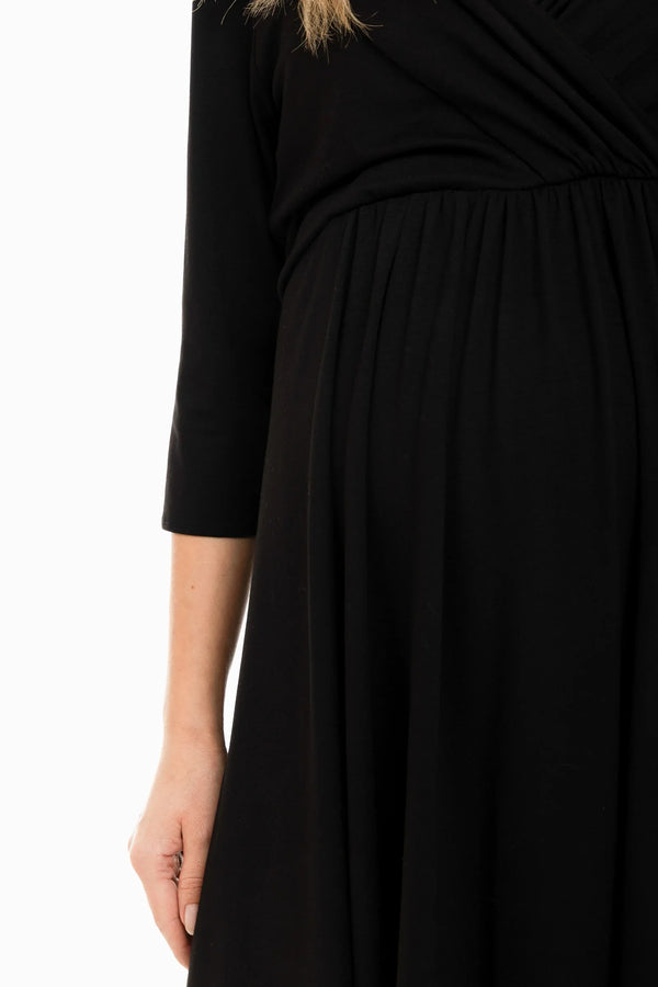 Rochie eleganta pentru gravide și alăptare - neagra