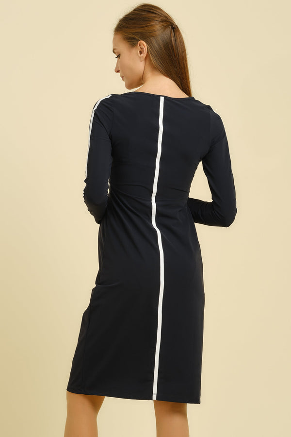 Rochie pentru gravide și de alăptare cu dungi pe laterale