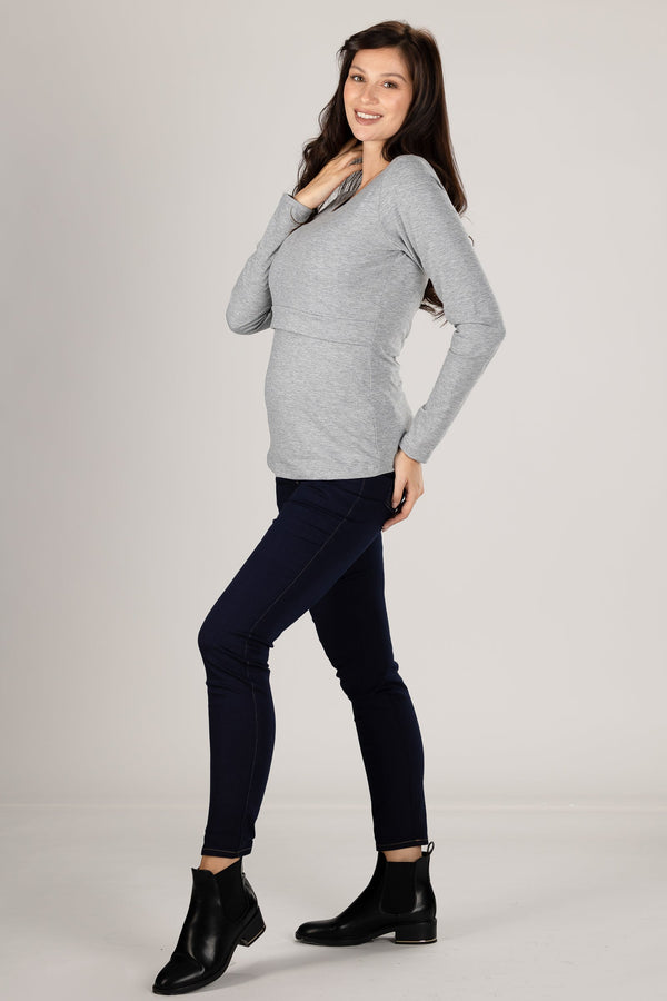 Bluză din amestec de bumbac pentru gravide și alăptare