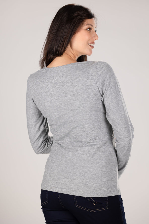 Bluză din amestec de bumbac pentru gravide și alăptare