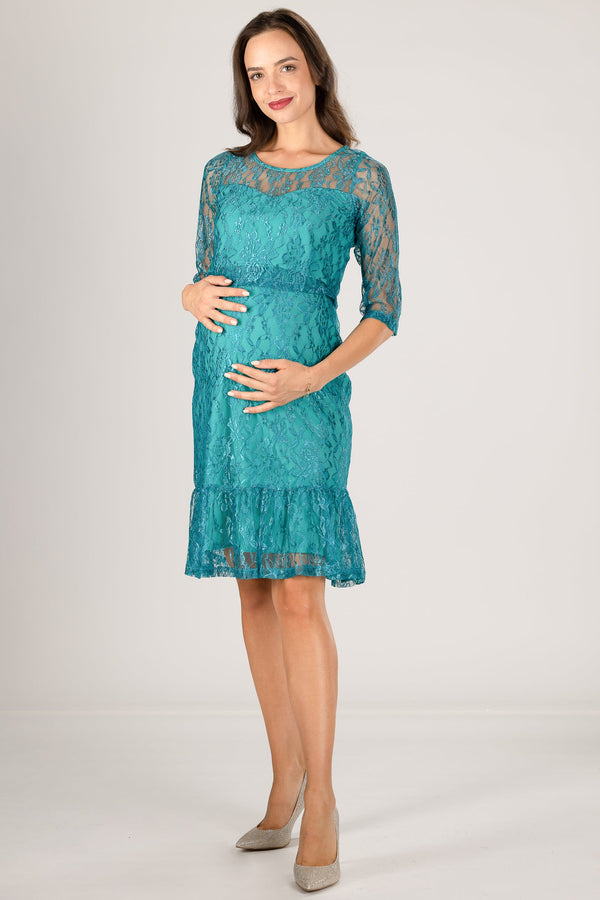 Rochie de ocazie din dantelă pentru gravide și alăptare