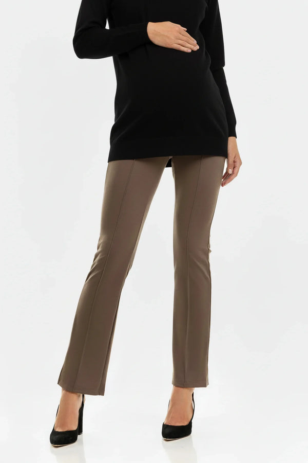 Pantaloni din jerseu pentru gravide - maro