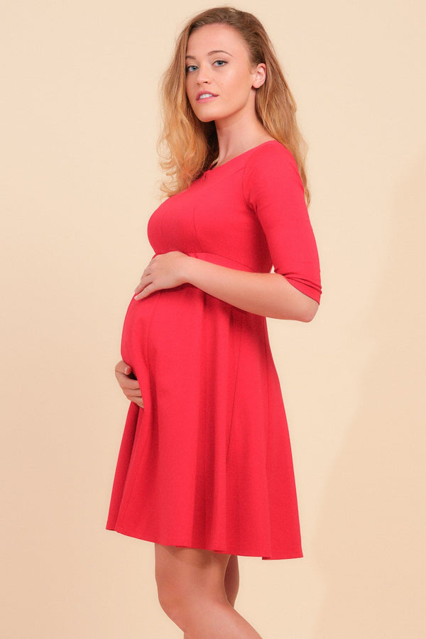 Rochie de seară roșie pentru gravide și alăptare
