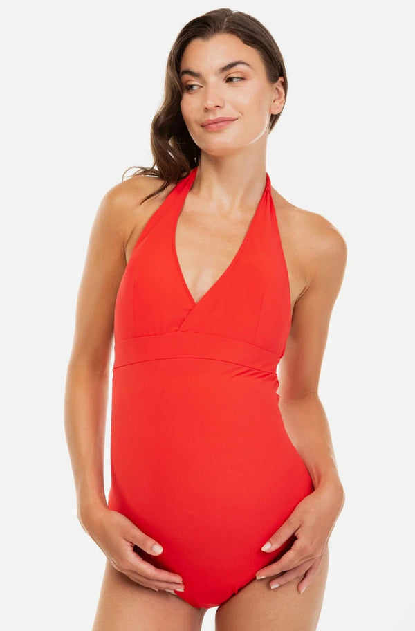 Costum de baie întreg portocaliu pentru gravide