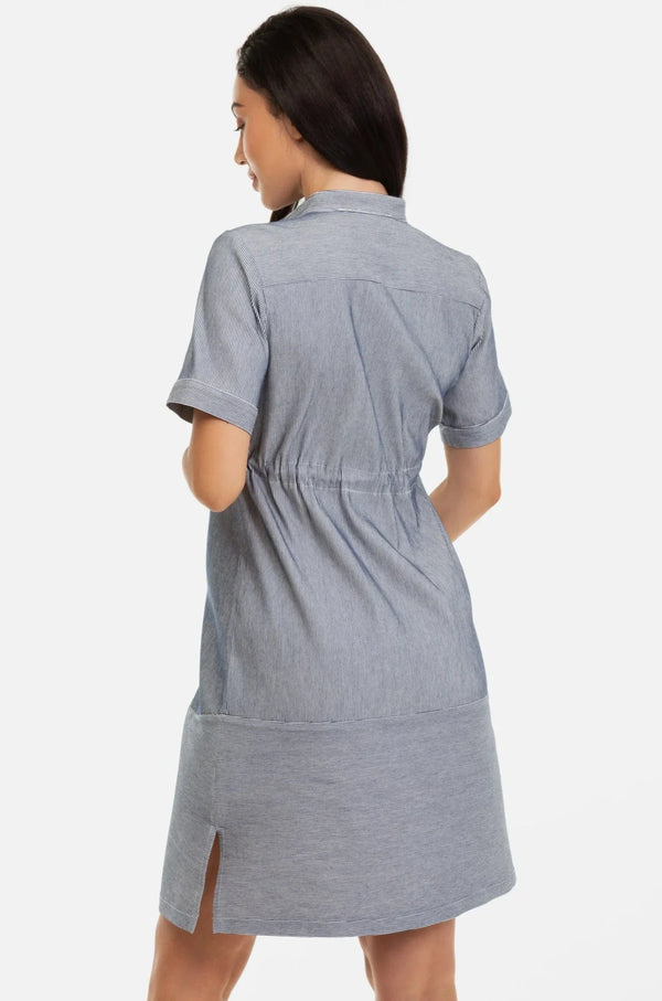 Rochie-cămașă cu dungi pentru gravide și alăptare
