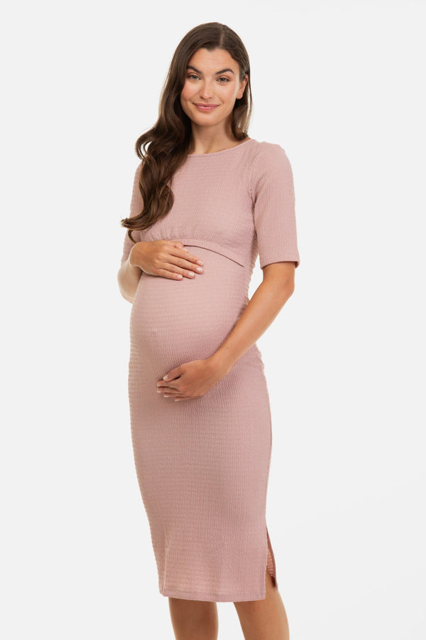 Rochie lungă cu fentă pentru gravide și alăptare