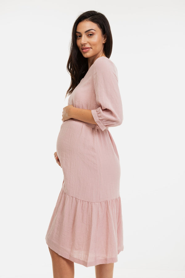 Rochie cu tiv cu volănașe pentru gravide și alăptare
