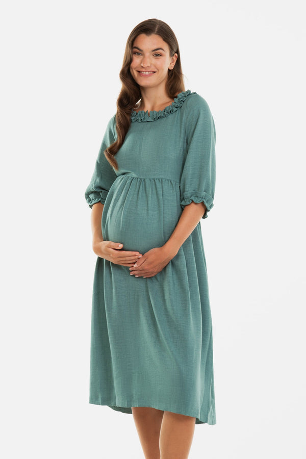 Rochie cu volane pentru gravide și alăptare