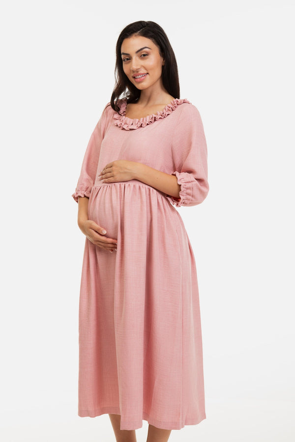 Rochie cu volane pentru gravide și alăptare