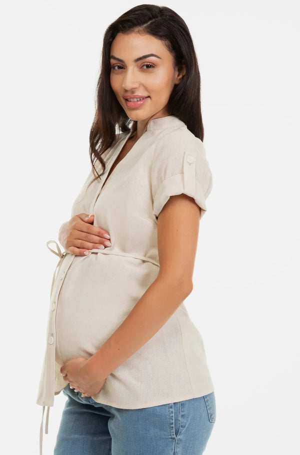 Cămașă mixtă de in pentru gravide și alăptare