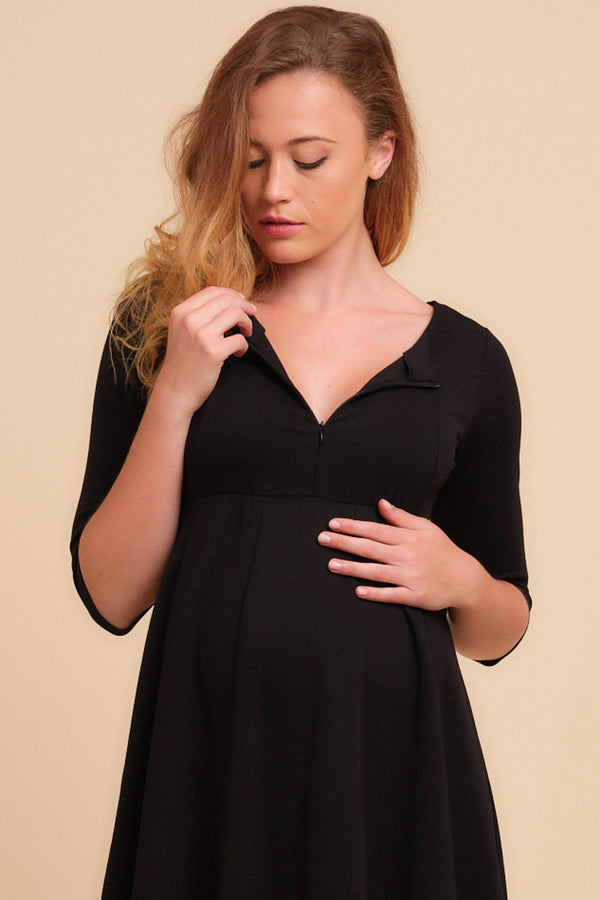 Rochie de seară neagră pentru gravide și alăptare