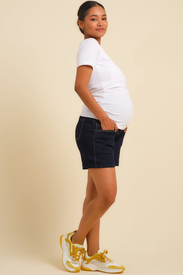 Pantaloni scurți din denim pentru gravide