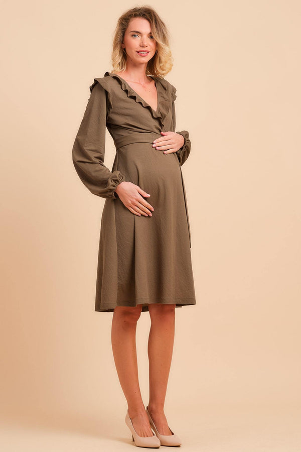 Rochie pentru gravide și alăptare cu volane