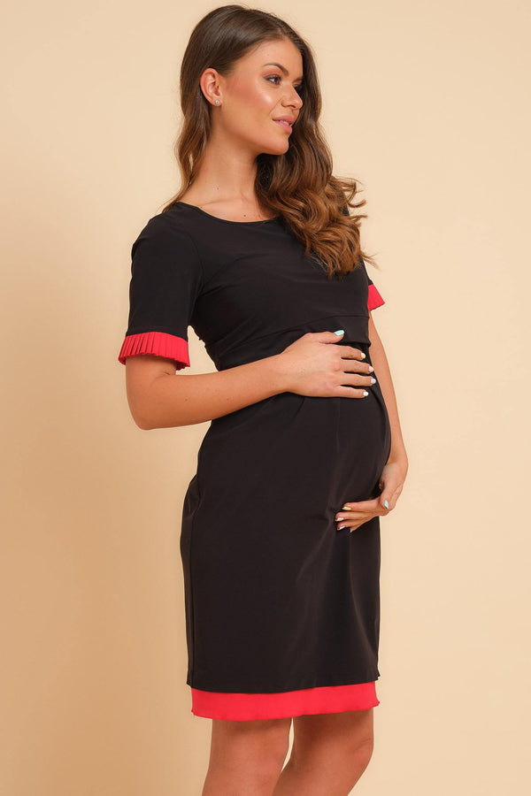 Rochie pentru gravide și alăptare cu element cu pliuri