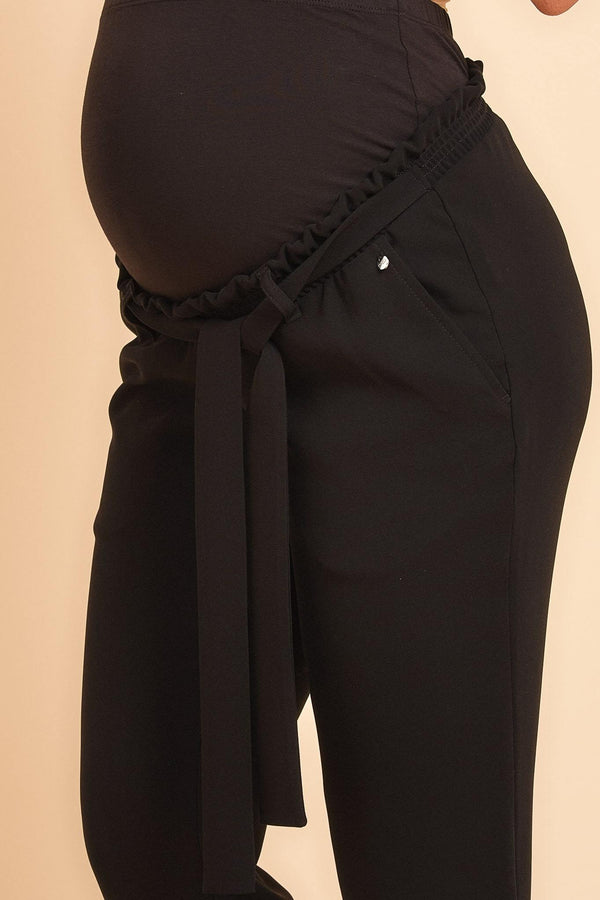 Pantaloni pentru gravide cu pliuri în talie