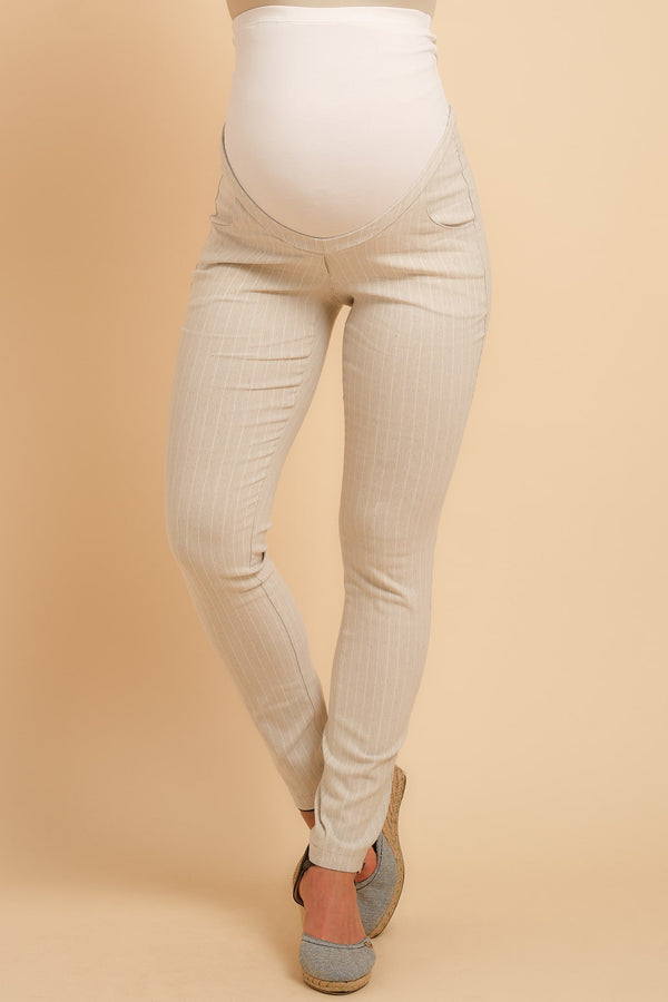 Pantaloni din in elastic pentru gravide