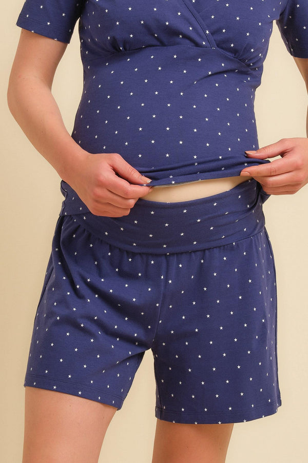 Pijama bumbac pentru gravide și alăptare Stars