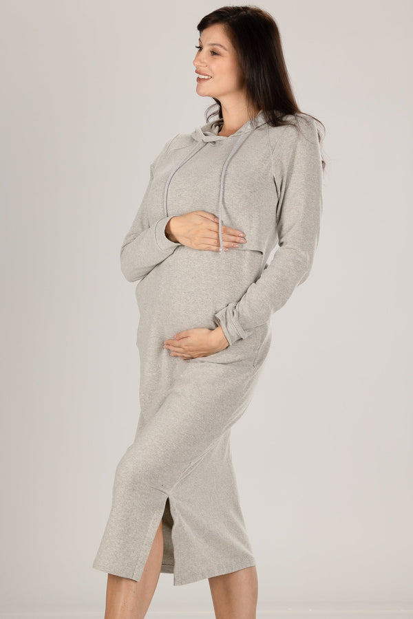 Rochie lungă tricotată pentru gravide și alăptare
