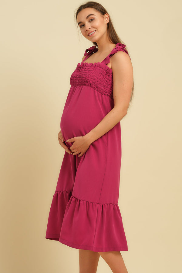 Rochie pentru gravide și alăptare cu fronseuri