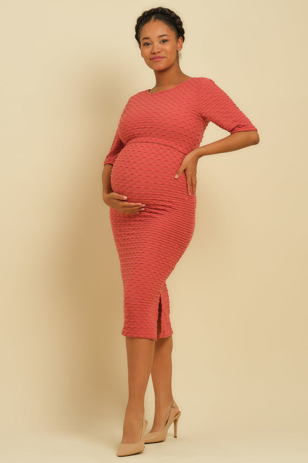 Rochie lungă cu fentă pentru gravide și alăptare
